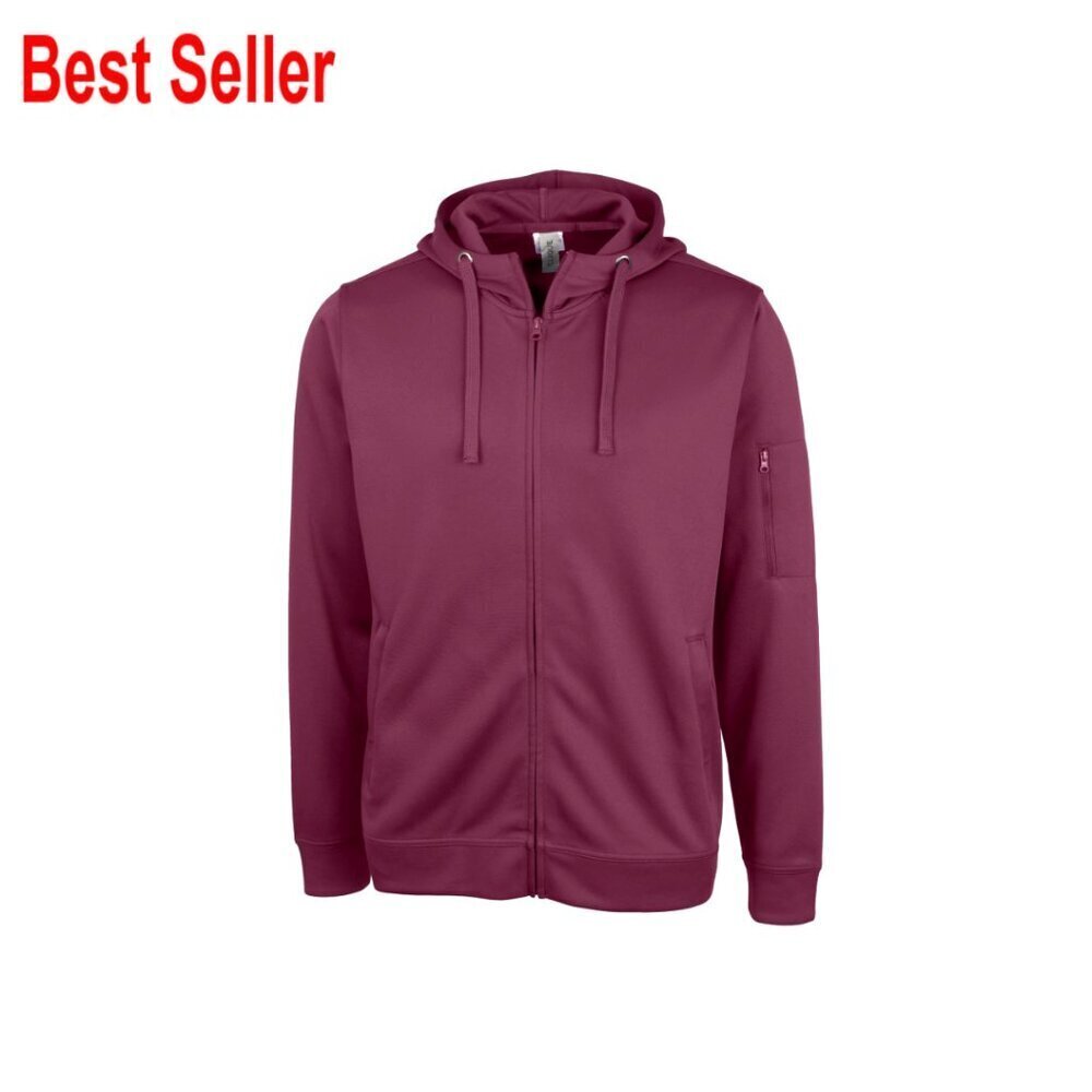 Unisex Performance Full Zip Hoodie, 100% Polyester, Active Wear